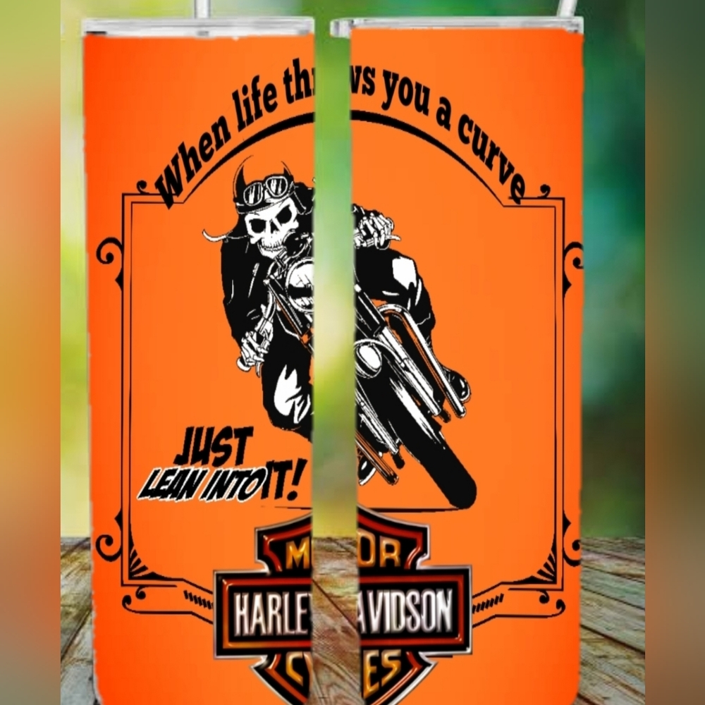 Harley Davidson skull tumbler